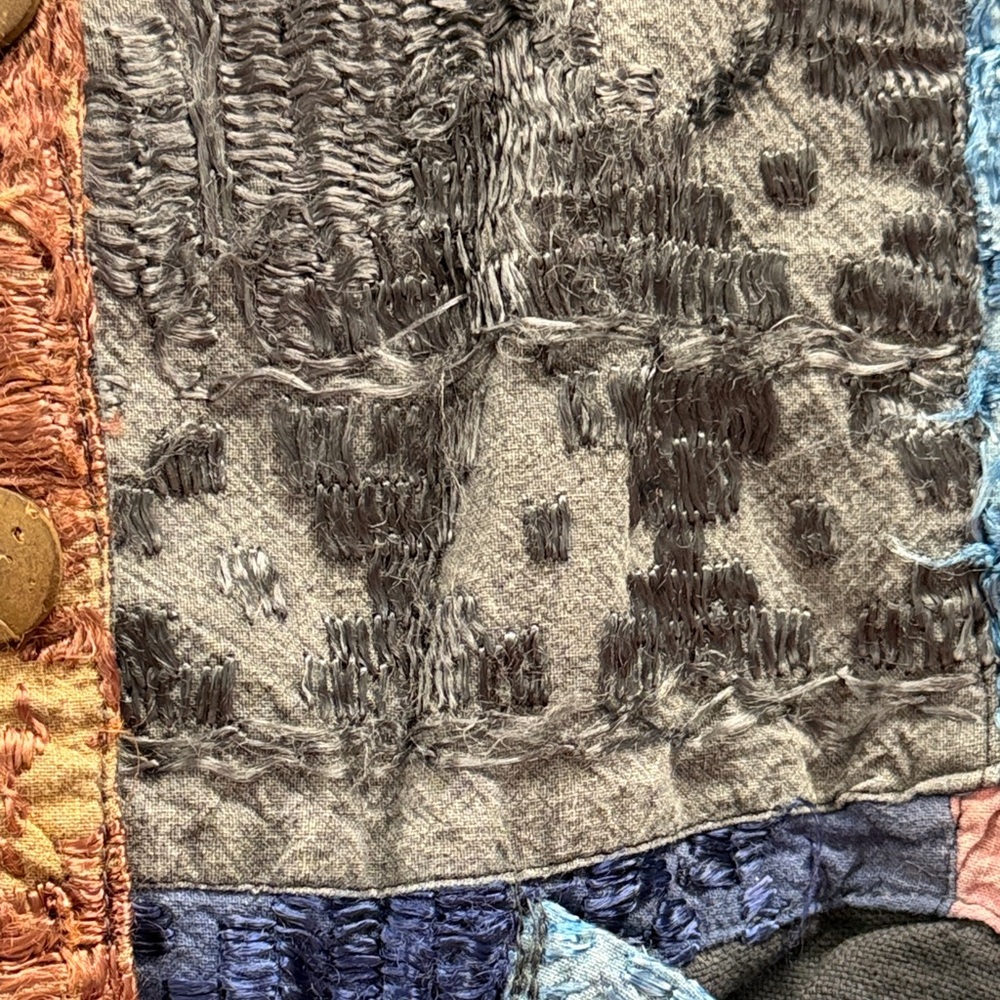 Vintage Sacred Threads Patchwork Boho Vest OSFM Made in India Cotton Textured - Picture 15 of 16